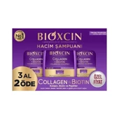 Bioxcin 3 Al 2 Öde 3 x 300 ml Collagen & Biotin Hacim Şampuan - 1