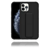 Apple IPhone 14 Pro Uyumlu Mat Siyah Yumuşak Silikon Standlı Tutacaklı (Tutamaçlı) Telefon Kılıfı - 2