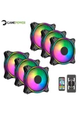 GamePower Air Turbine 6x120mm Argb Kumandalı Fan Set Rgb Kit Sessiz Kasa Fanı - 1