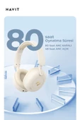 Havit H655BT PRO Hi-Res ANC Kulaküstü Bluetooth Kulaklık - 80 Saat Batarya, AI Gürültü Önleme - 8