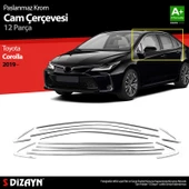 S-Dizayn Toyota Corolla Krom Cam Çerçevesi 12 Prç. 2019 Üzeri - 1