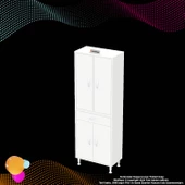 Modilayn YENİ AFRA 55 x 173 x 32,5 cm 1 Çekmece 4 Kapak 5 Raf 8 Bölme Çok Amaçlı Banyo & Mutfak Dolabı  - 8
