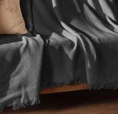 LİZA COTTON 170 X 200 Cm, Pamuk Kaymaz Koltuk Çekyat Örtüsü, Tv Battaniyesi, Tek Kişilik Pike - 1