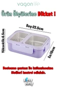 Vagonlife Lunch Box 700 ML Tek Kat İki Bölmeli Metal Kaşıklı Yeni Nesil Sefer Tası-FFLBOX7096 - 8
