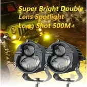Offroad sis lambası sarı beyaz 25W+25W  12-60V set 6.8x6.8x7cm   /  LASS388 - 1