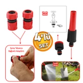 Hortum Sulama Başlığı Seti Su Tabanca Bağlantı Ekleme Aparatı Eki Bahçe Sulama Adaptörü 4 Parça - 2