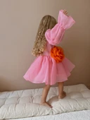 Rose Pembe Şifon Kız Çocuk Parti Elbisesi - 2