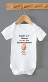 Organik %100 Pamuk Babam için Dünyayı Dedem için Babamı Yakarım Bebek Body Zıbın ZBN0146 - 1