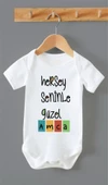 Organik %100 Pamuk Herşey Seninle Güzel Amca Baskılı Bebek Body Badi Çıtçıtlı Zıbın ZBN200 - 1