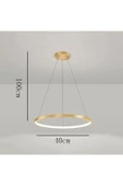 Gold / Mena / 40 cm / 3 Renk Işık / Sarkıt Avize / 3 Yıl Garanti - 3