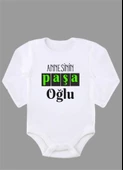 Organik %100 Pamuk Annesinin Paşa Oğlu Bebek Body Badi Zıbın ZBN204 Uzun Kollu001 - 1