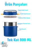 Vagonlife Tek Kat Yuvarlak Bento Lunch Box Ofis-Okul İçin Yeni Nesil Sefer Tası -FFLBOX5431KAT - 3