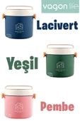 Vagonlife Tek Kat Yuvarlak Bento Lunch Box Ofis-Okul İçin Yeni Nesil Sefer Tası -FFLBOX5431KAT - 5