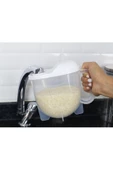 Pratik Pirinç Süzgeci 1 Litre - Yıkama, Süzme ve Ölçülü Süzgeç Beyaz - 3