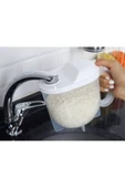Pratik Pirinç Süzgeci 1 Litre - Yıkama, Süzme ve Ölçülü Süzgeç Beyaz - 5