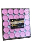 Dekoratif Mini Tea Light Yuvarlak 50li Romantik Mum Pembe - 1