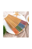 10 Adet YIKANABİLİR  (5 Çift) Desenli Yıkanabilir Kore Çin Bambu Chopsticks Yemek Çubuğu - 4