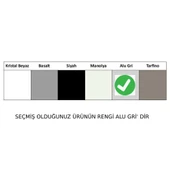 444166-Nuevo Crea Xl 6 S Sol Damlalıklı Alu Gri Seramik Eviye - 2