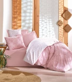 Cotton Box Minimal Çift Kişilik Lastikli Çarşaflı Nevresim Takımı Best Pembe thumbnail 2