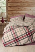 Cotton Box Warm Flanel Çift Kişilik Nevresim Takımı Jamil Bordo thumbnail 1