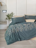 Cotton Box Nakışlı Ranforce Çift Kişilik Nevresim Takımı Kerja Bej thumbnail 1