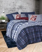 Cotton Box Masculine Tek Kişilik Nevresim Takımı Roger Lacivert thumbnail 1