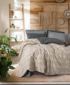 Cotton Box Warm Flanel Çift Kişilik Nevresim Takımı Siiras Gri - 1