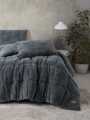 Cotton Box Tek Kişilik Peluş Yorgan Seti Gri 155x215 cm - 1
