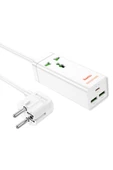 Hoco AC9A 1.5M Talent 2 Adet USB 1 Adet Type-C 1 Adet Priz PD30W Şarj Aleti - 7