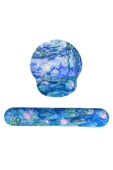 Daytona Desenli Ergonomik Desenli Mouse Pad Ve Bilek Desteği Set Mavi - Okyanus - 1