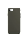 Daytona Apple 7/8 Uyumlu Silikon Ultra Slim Mikrofiber Astarlı Telefon Kılıfı-dark Olive/koyu Yeşil - 1