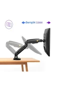 North Bayou Nb F160 Çift Kol Amortisörlü Monitör Tutucu 17-30" Lcd Led Monitör Tutucu-siyah - 4