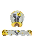 Daytona Desenli Ergonomik Desenli Mouse Pad Ve Bilek Desteği Set - Gri-fil - 1