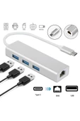 Daytona Fc05 Type-c To 3 X 3.0 Usb Rj45 Lan Ethernet Çevirici Macbook Uyumlu thumbnail 2