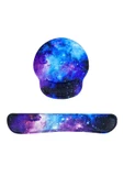 Daytona Desenli Ergonomik Desenli Mouse Pad Ve Bilek Desteği Set Mavi - Uzay - 1