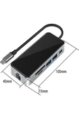 Daytona Hc-76 10ın1 Macbook Uyumlu Usb 3.0-type-c-rj45-hdmı-sdkart Çevirici Dönüştürücü Adaptör thumbnail 2