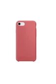Daytona Apple 7/8 Uyumlu Silikon Ultra Slim Mikrofiber Astarlı Telefon Kılıfı Camellia Nar Çiçeği - 1