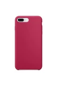 Daytona Apple 7/8 Uyumlu Silikon Ultra Slim Mikrofiber Astarlı Telefon Kılıfı-rose Red/gül Kırmızı - 1