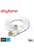 Daytona Cat7 Gigabit Flat Ethernet Rj45 Modem 10gbps 600mhz Internet Kablosu (10 METRE) A4269 - 1