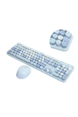 Daytona Mofii Sweet 104 tuşlu PC Notebook Macbook Uyumlu Renkli Klavye Mouse Set Mavi thumbnail 1