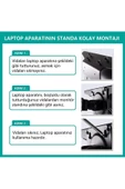 North Bayou Nb F160l Ayarlanabilir Amortisörlü Laptop Standı Ve Ergonomik Monitör Standı - Tutucu 17 Siyah - 2