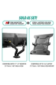 Daytona North Bayou Nb F160l Amortisörlü 17"-27" Monitör Tutucu Ve 10"-17" Laptop Standı 2023 Yeni Tasarım - 4