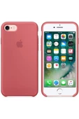 Daytona Apple 7/8 Uyumlu Silikon Ultra Slim Mikrofiber Astarlı Telefon Kılıfı Camellia Nar Çiçeği - 2