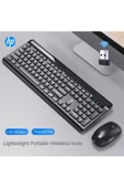 HP CS500 Kablosuz Klavye Mouse 2,4G kablosuz Tak Çalıştır Şık Tasarım Türkçe Q Klavye Siyah - 4