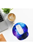 Daytona Desenli Ergonomik Desenli Mouse Pad Ve Bilek Desteği Set Mavi - Uzay - 2