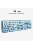Daytona Mofii Sweet 104 tuşlu PC Notebook Macbook Uyumlu Renkli Klavye Mouse Set Mavi thumbnail 6
