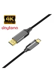 Daytona Görüntü Aktarım Kablosu K-01 Type-c To Display Port Dp 4k Hd 60hz -1.8m - 1