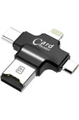 Daytona Hc05 Type-c Lightning Usb-a Microsd Kart Okuyucu Adaptör - Siyah - 2