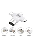 Daytona Hc05 4in1 Type-c Lightning Usb-a Microsd Kart Okuyucu Adaptör - Beyaz thumbnail 2