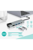 Daytona Cf55 Macbook Uyumlu Type-c To 2xusb 3.0 4k Hdmı Ethernet Pd Çevirici Hub Adaptör - 4
